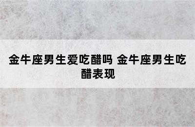 金牛座男生爱吃醋吗 金牛座男生吃醋表现